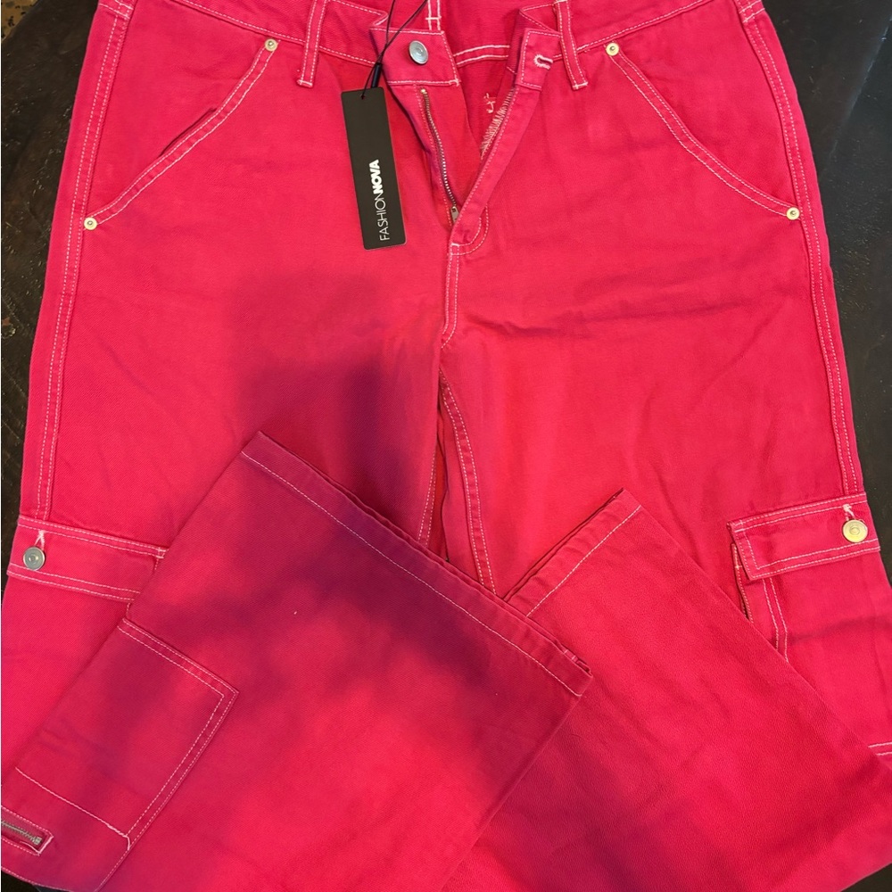 Fashion Nova Bold Red Women's Jeans Overalls